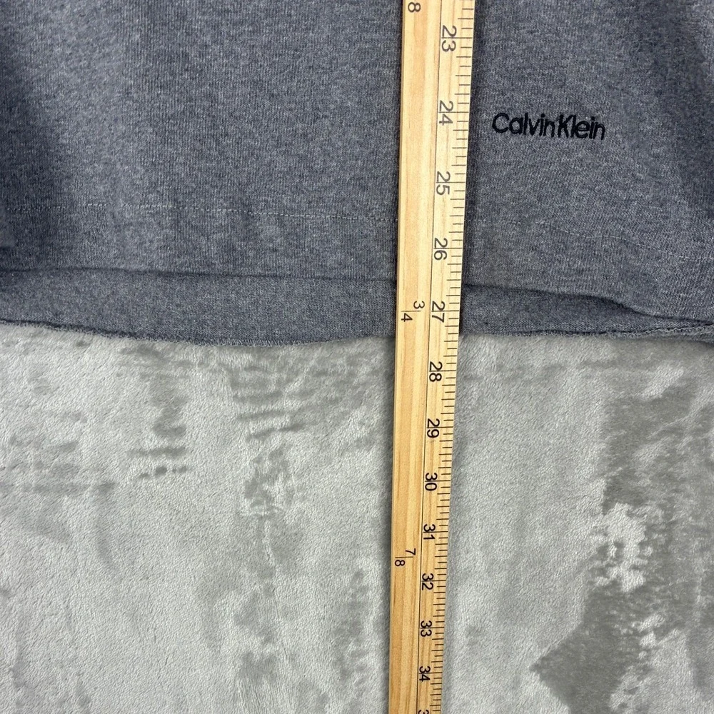 Calvin Klein Mens Grey Long Sleeve Henley Shirt Cotton Raglan Size Large 40JM200